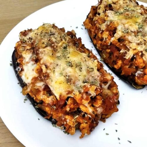 Berenjenas rellenas de pollo