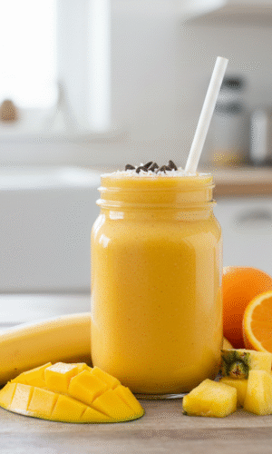 Batido-platano-piña-mango-naranja