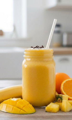 Batido-platano-piña-mango-naranja